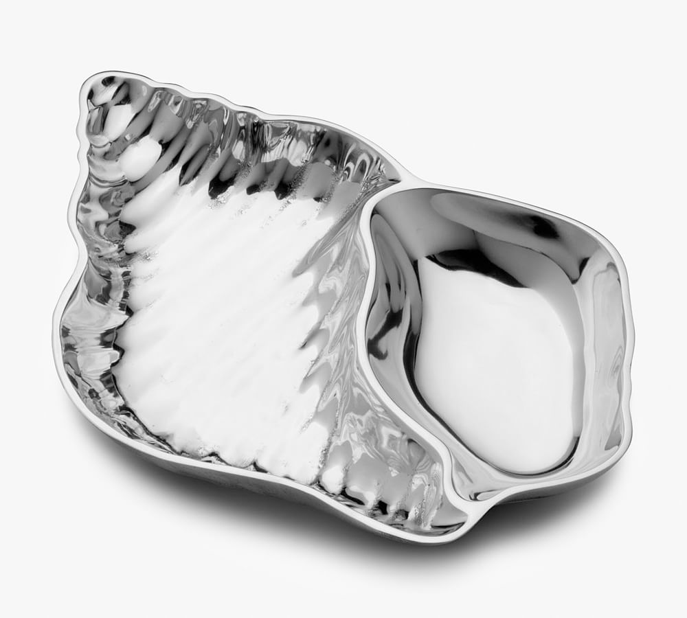 Cast Aluminum Shell Chip and Dip Serving Tray