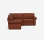 Pearce Roll Arm Leather 3-Piece Wedge Sectional (125&quot;)