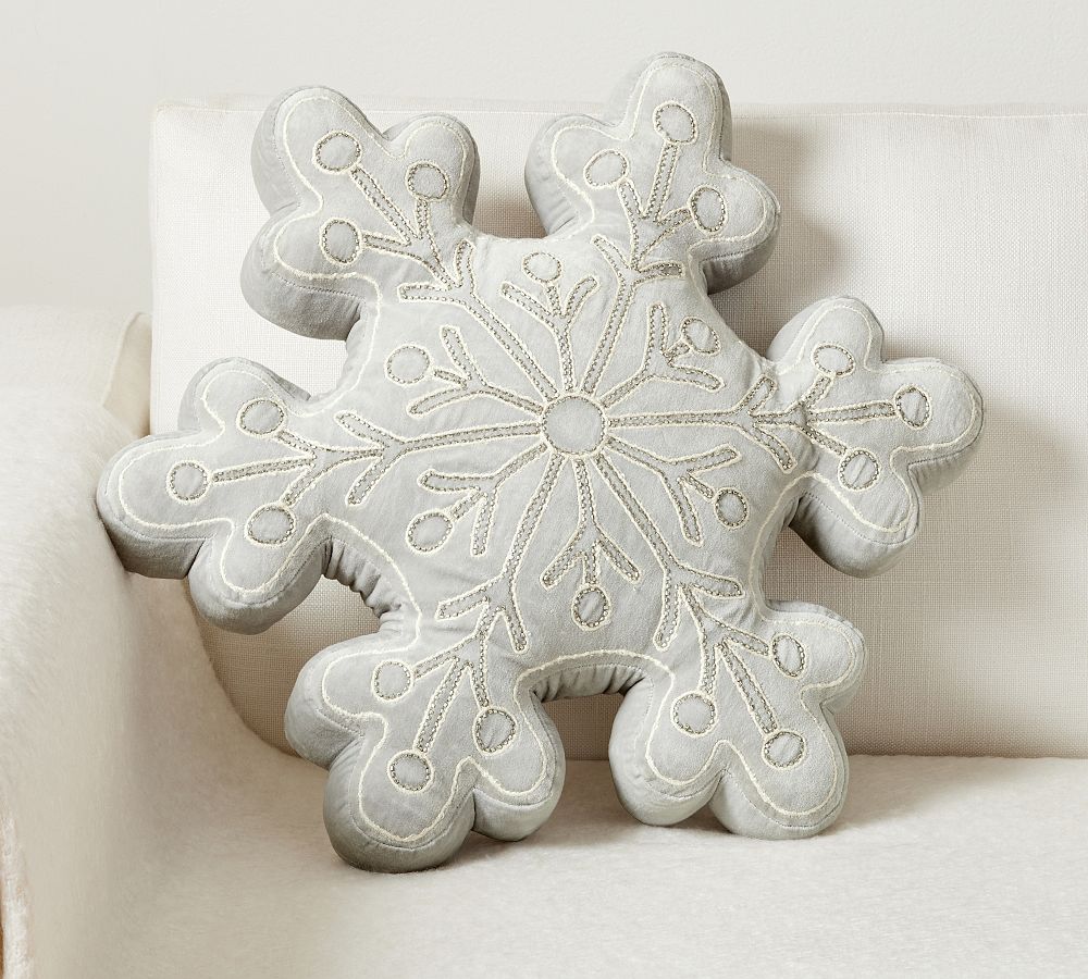 Shimmer Snowflake Shaped Pillow