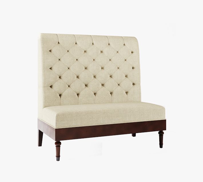 Upholstered banquette deals bench with back