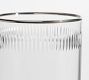 Etched Silver Rim Highball Glasses - Set of 4