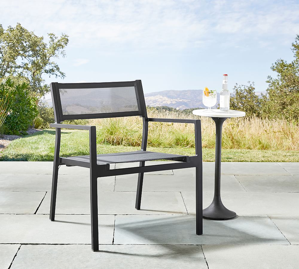 Metal mesh deals stackable patio chairs