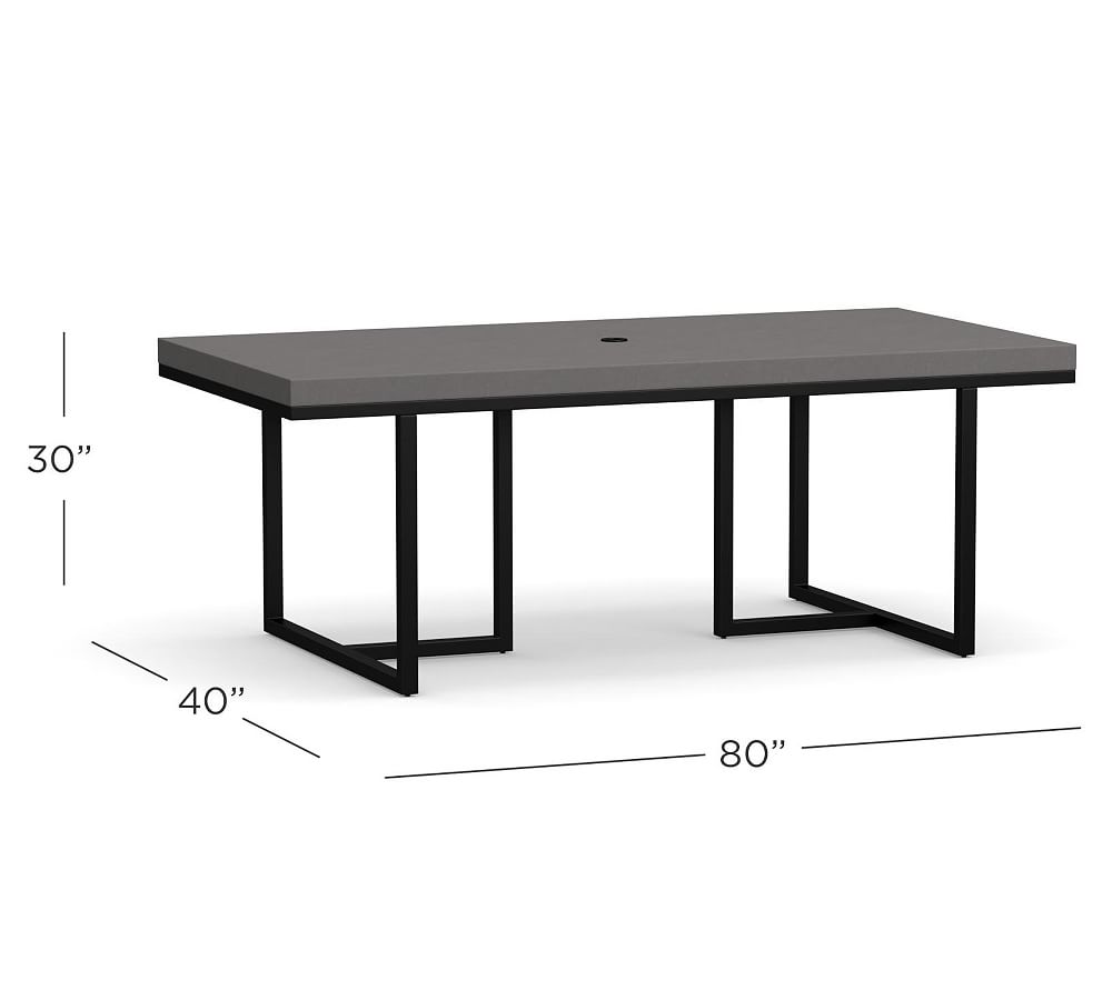 Sloan Concrete & Iron Outdoor Dining Table