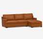 Townsend Square Arm Leather Chaise Sectional (108&quot;)