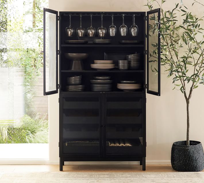 Black buffet store hutch