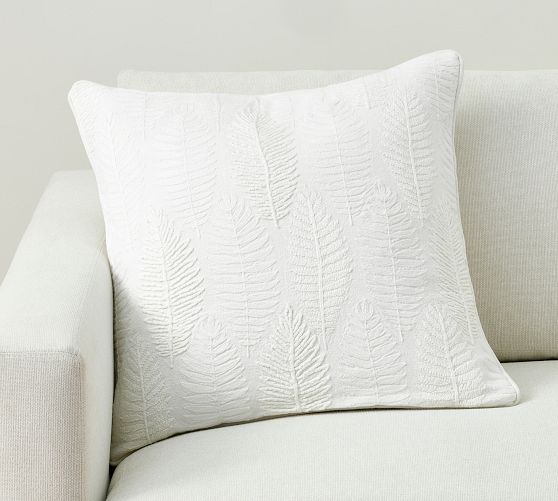 Leaf Embroidered Pillow
