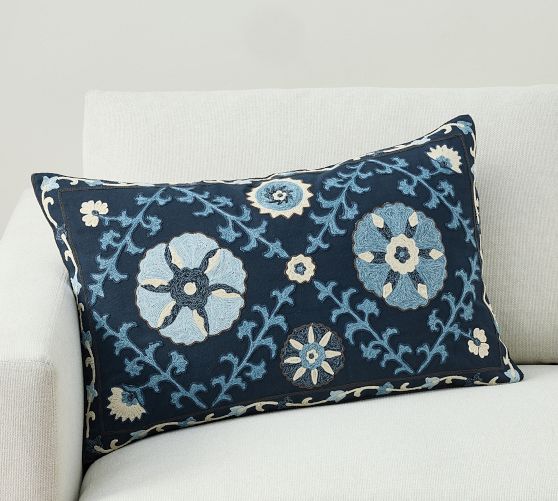 Penelope Embroidered Lumbar Pillow