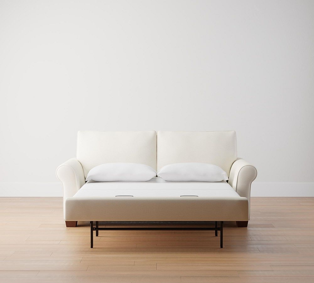 PB Comfort Roll Arm Upholstered Deluxe Sleeper Sofa With Memory Foam