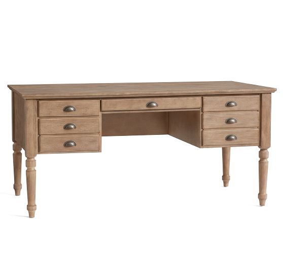 Open Box Printer's 64" Keyhole Desk with Drawers, Seadrift Pottery Barn