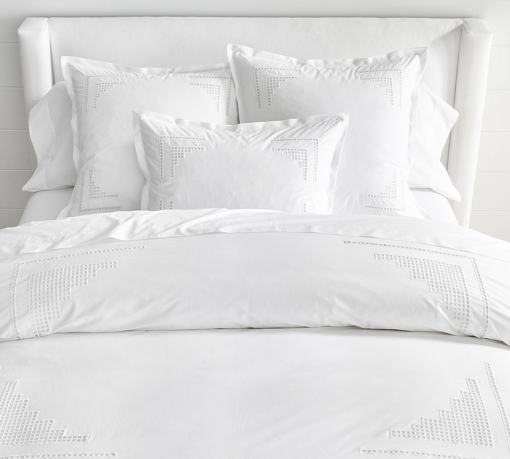 Eyelet Percale Duvet Cover | Pottery Barn