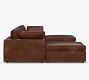 Dream Wide Arm Leather Modular Double Chaise Sectional (155&quot;)