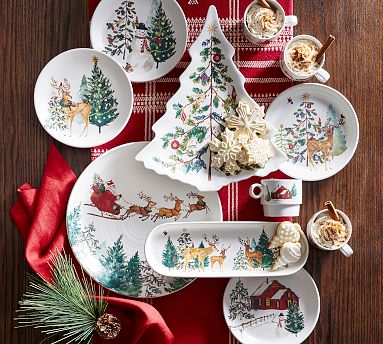 Christmas serving deals plates