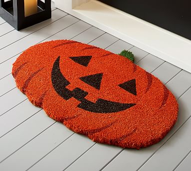 Carved Pumpkin Doormat | Pottery Barn
