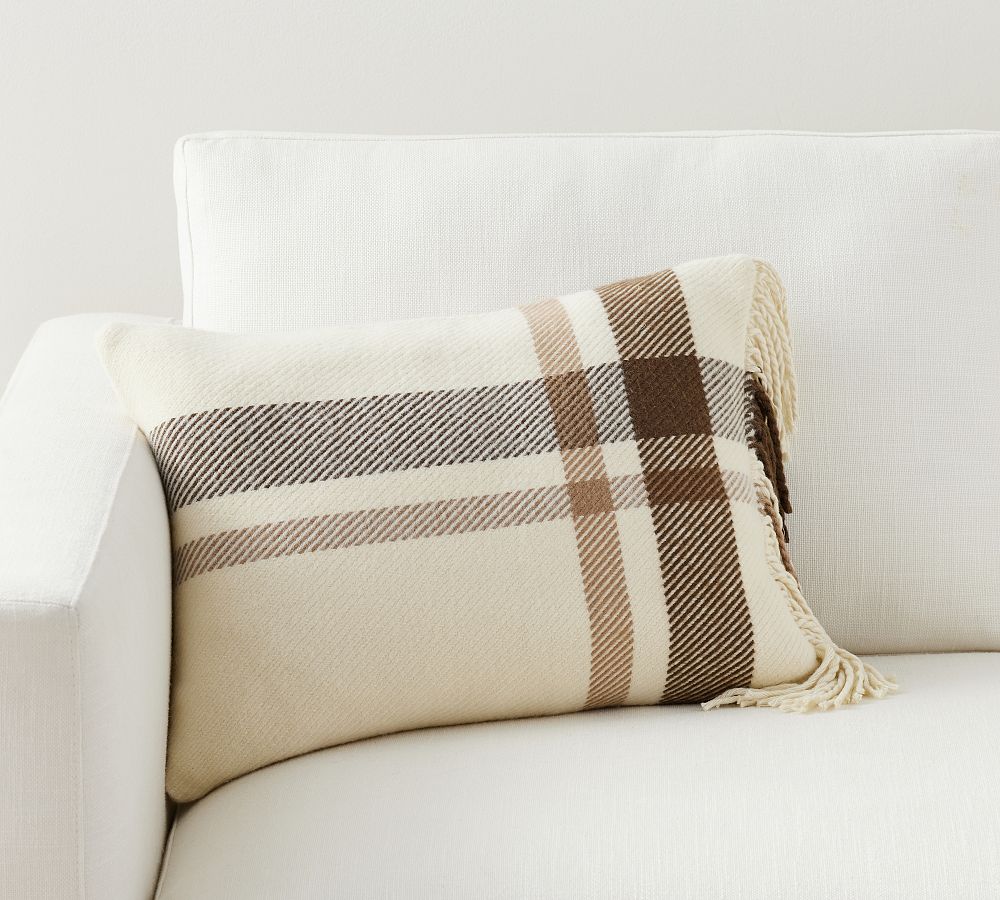 Willoughby Wool Plaid Lumbar Pillow Cover