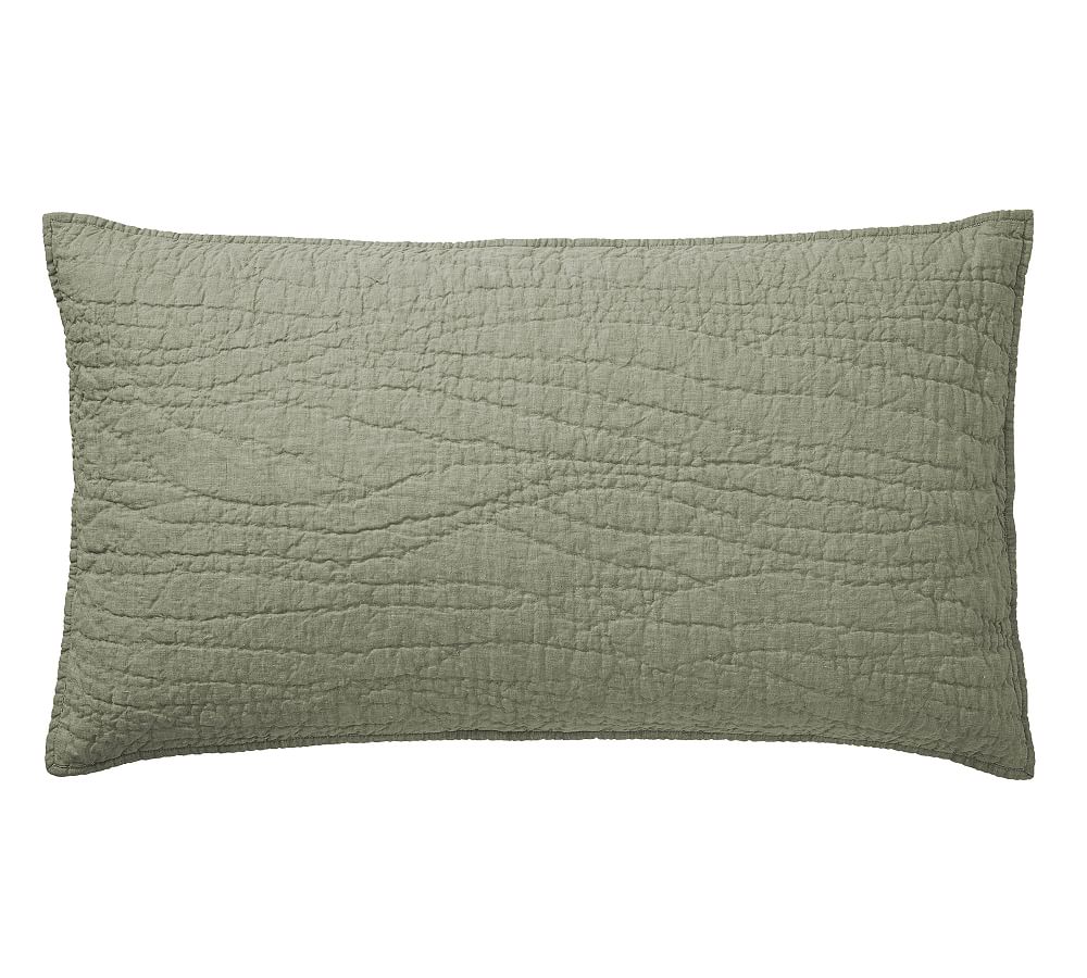 Belgian Flax Linen Handcrafted Quilted Sham