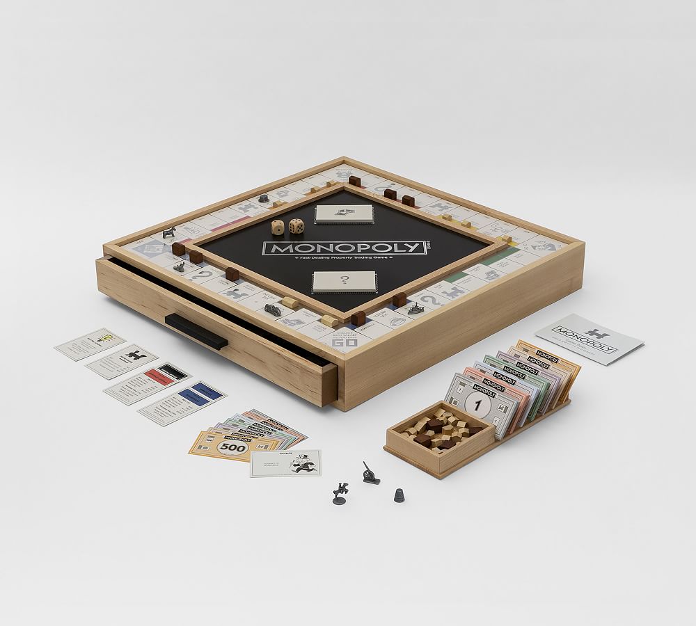 Wooden Monopoly Board Game - Maple Luxury Edition | Pottery Barn