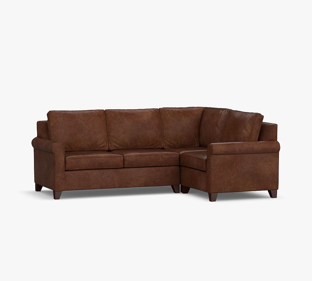 Cameron Roll Arm Leather 3-Piece Sectional (106&quot;)