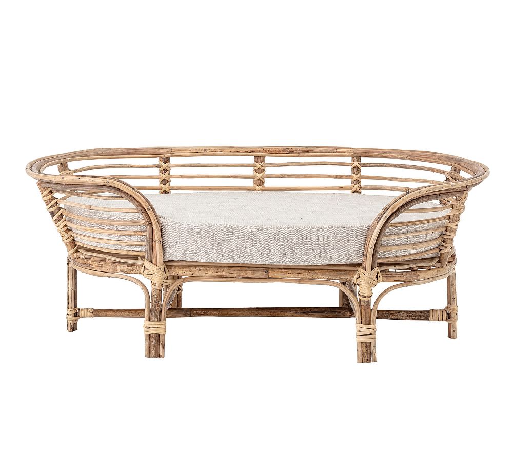 Rattan Frame Pet Bed with Cushion