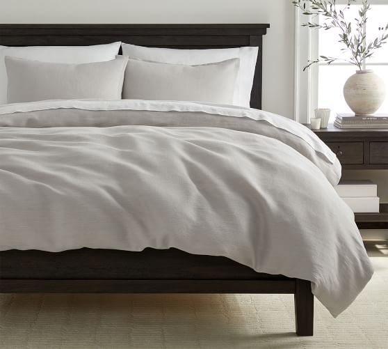 European Ribbed Linen Duvet Cover | Pottery Barn