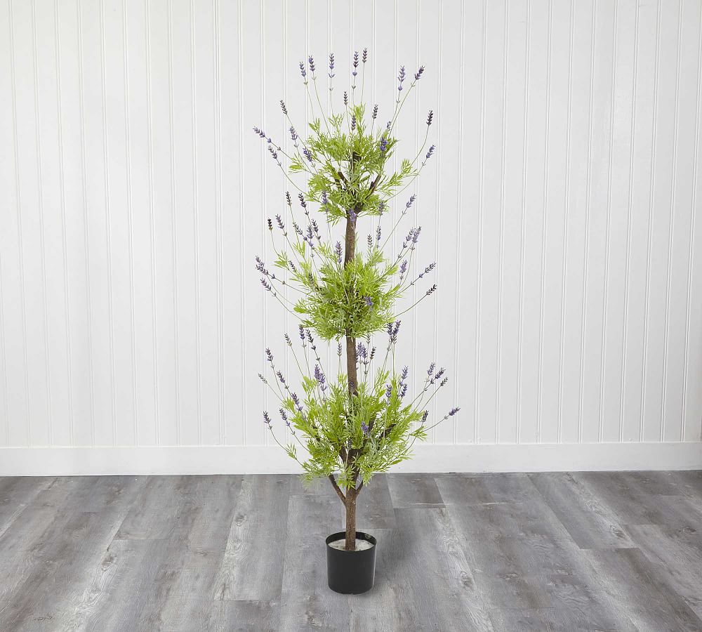 Faux Potted Lavender Topiary Tree