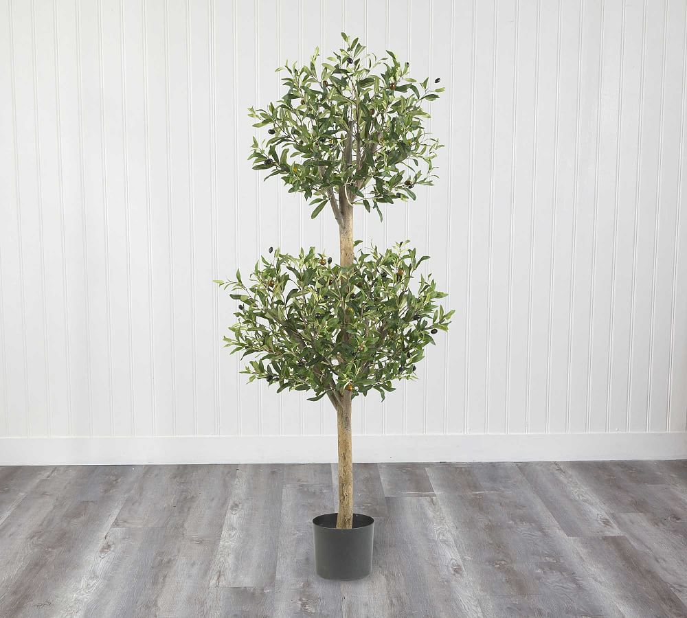 Faux Olive Double Topiary Tree