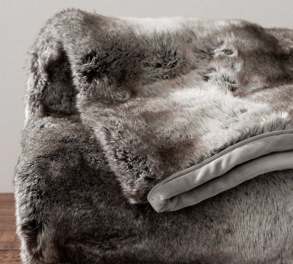 West elm faux discount fur ombre throw