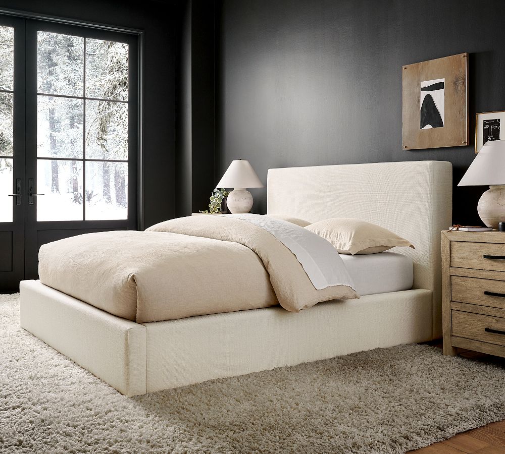 Upholstered platform store bed