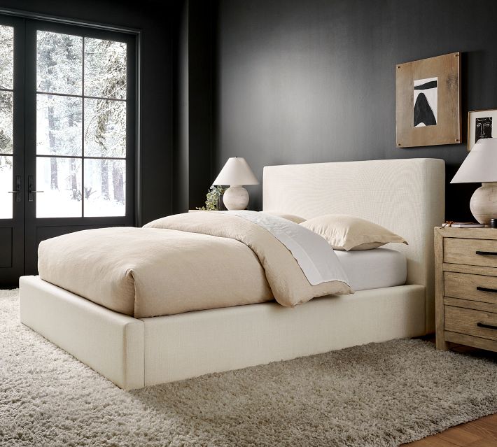 Upholstered deals floor bed