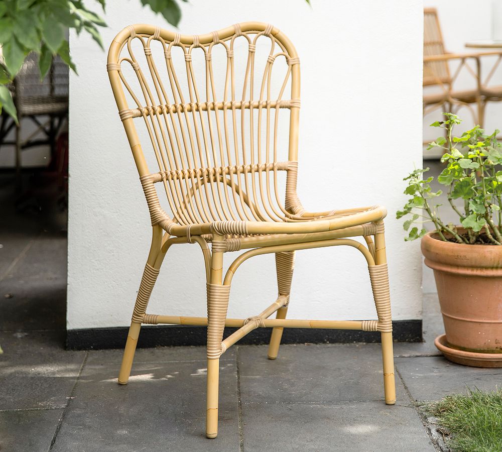Margret Alu-Rattan Outdoor Dining Chair