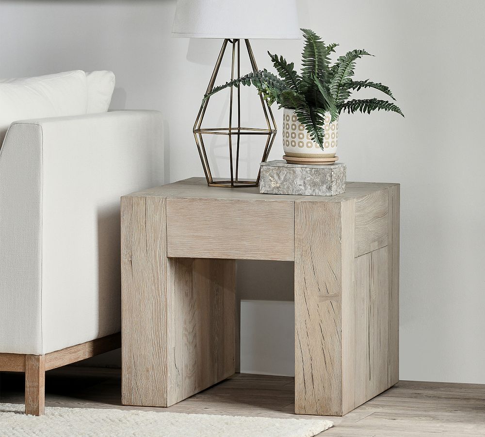 Raymond Square Reclaimed Wood End Table (24&quot;)