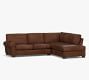 Turner Roll Arm Leather Return Bumper Sectional (114&quot;)