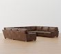 Turner Square Arm Leather U-Shaped Sectional (137&quot;&ndash;161&quot;)