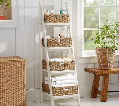 Ladder on sale shelves bathroom