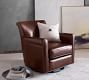 Irving Roll Arm Leather Swivel Glider