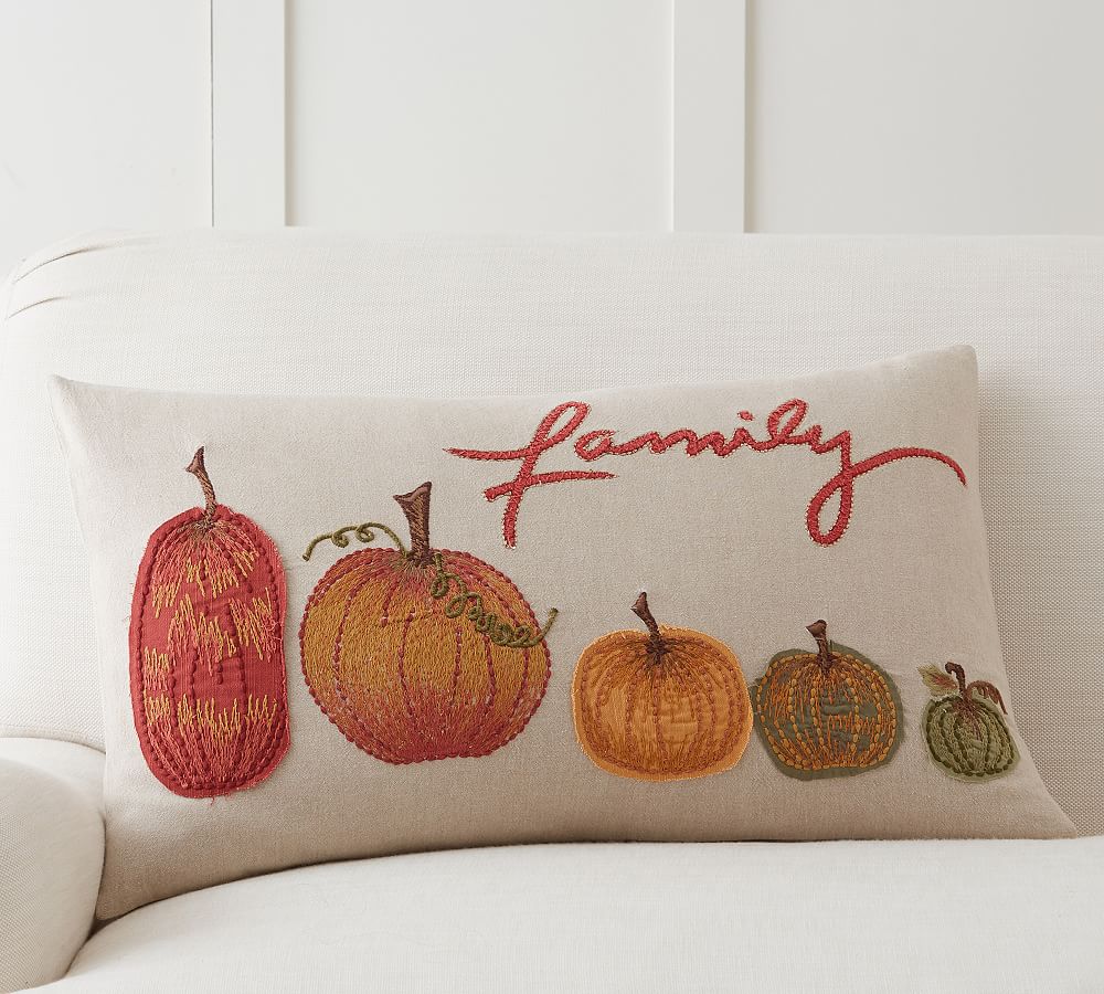 Pumpkin Family Lumbar Pillow Cover