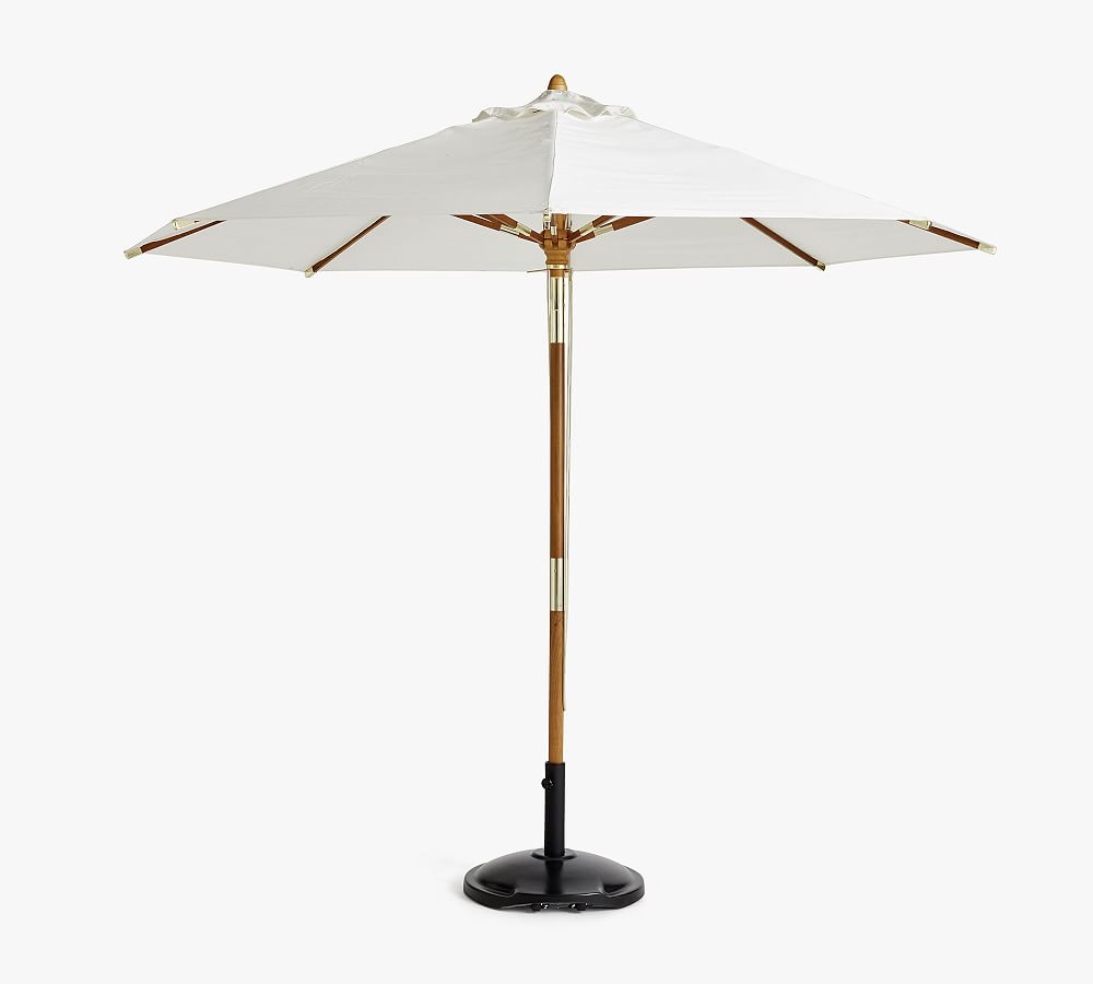 Premium 9' Round Outdoor Patio Umbrella &ndash; Teak Tilt Frame&#8203;