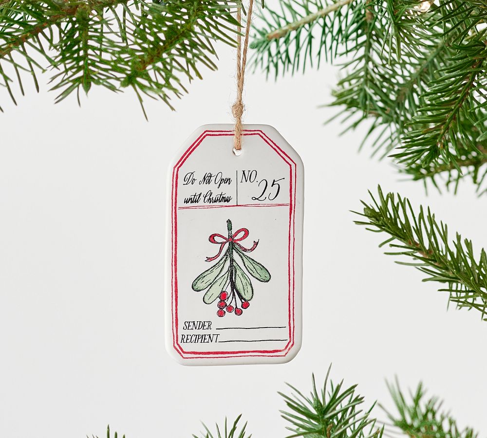 Maybelle Ceramic Gift Tag Ornament Pottery Barn