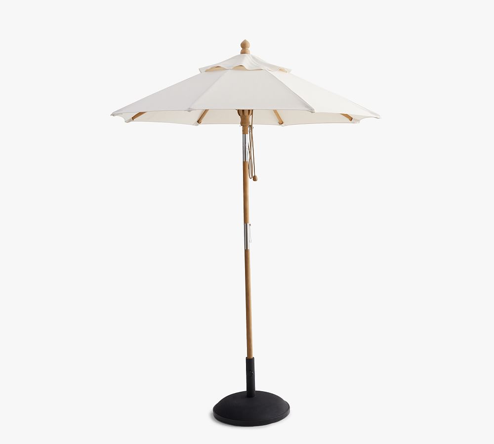 6' Round Outdoor Patio Umbrella &ndash; Teak Tilt Frame&#8203;