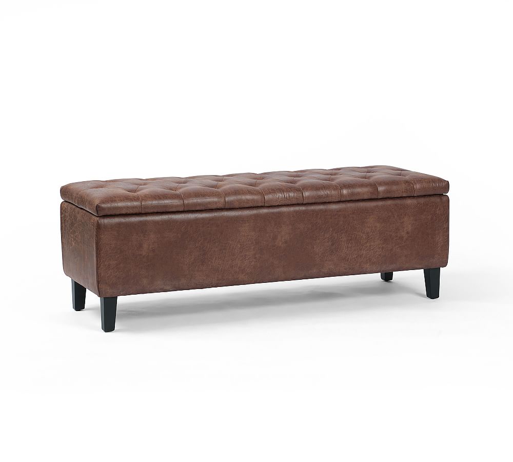 Jay Tufted Leather Storage Bench (55&quot;)