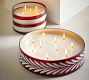 Candy Striped Glass Scented Candle - Frosted Peppermint