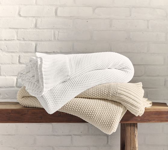Seedstitch Cotton Blanket Pottery Barn