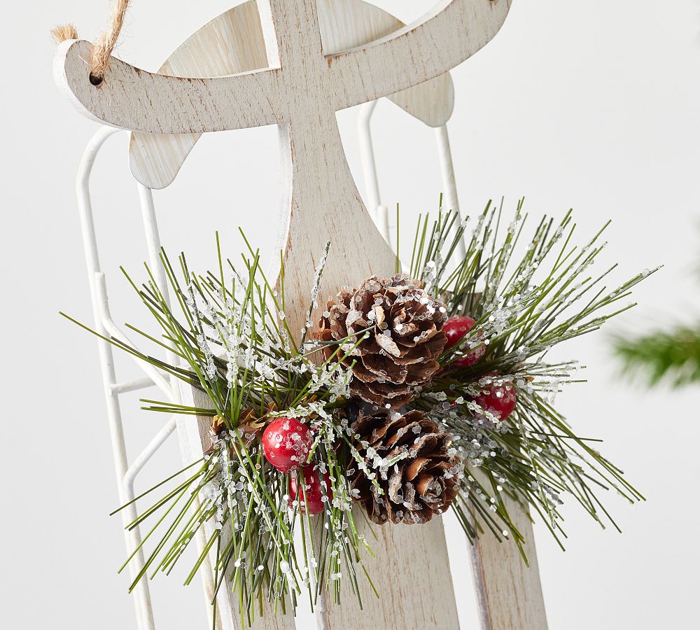 Frosted Pinecone Sphere Ornament