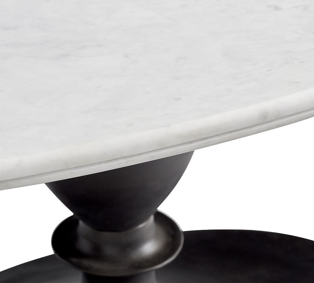 Chapman Oval Marble Pedestal Dining Table