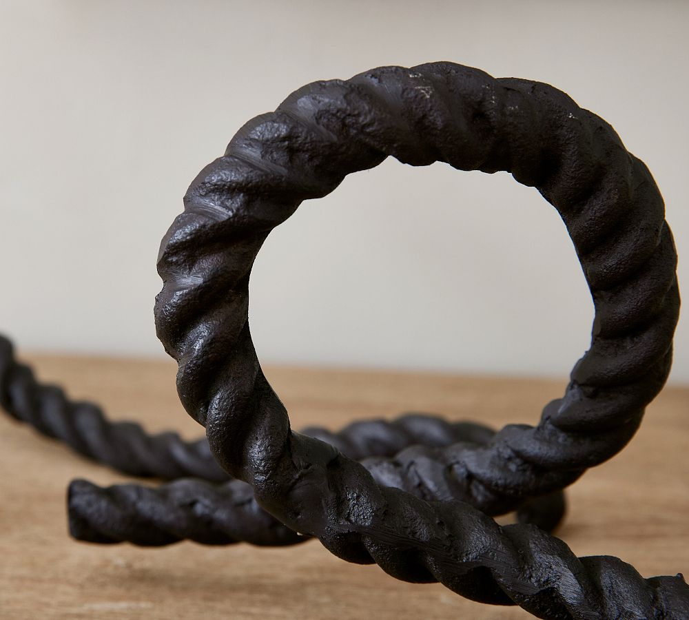 Pottery Barn Cast Bronze Decorative Rope Object