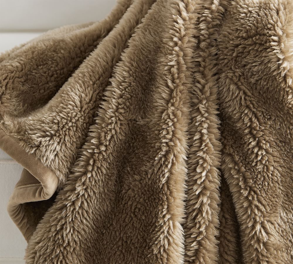 Faux Fur Shearling Throw Blanket Pottery Barn