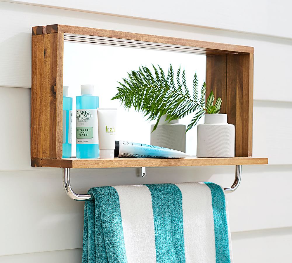 Outdoor Shower Mirror Shelf
