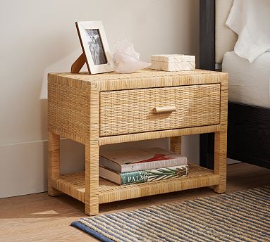 Rattan 2024 wicker nightstand