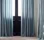 Open Box: Custom Belgian Flax Linen Blackout Curtain - Blue Chambray