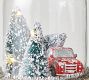Light Up Glass Cloche Truck with Trees Ornament