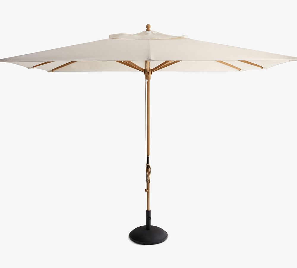 10' Rectangular Outdoor Patio Umbrella &ndash; Teak Frame&#8203;